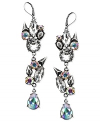 Eclectic elegance. This sparkling pair of drop earrings from RACHEL Rachel Roy is crafted from silver-tone mixed metal with glass crystals and stones creating a perfect prism effect. Approximate drop: 3 inches. Eclectic elegance. This sparkling pair of drop earrings from RACHEL Rachel Roy is crafted from silver-tone mixed metal with glass crystals and stones creating a perfect prism effect. Approximate drop: 3 inches.