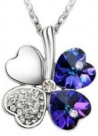 Swarovski Elements Crystal Four Leaf Clover Pendant Necklace 19-CN9034CP Swarovski Elements Crystal Four Leaf Clover Pendant Necklace 19-CN9034CP