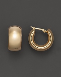 14K Gold Wide Band Polished Hoop Earrings 14K Gold Wide Band Polished Hoop Earrings