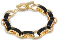Anne Klein Dalton Black Gold-Tone Black Flex Bracelet Anne Klein Dalton Black Gold-Tone Black Flex Bracelet