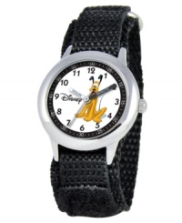 Help your kids stay on time with this fun Time Teacher watch from Disney. Featuring a graphic of the iconic character Pluto at the face, the hour and minute hands are clearly labeled for easy reading. Help your kids stay on time with this fun Time Teacher watch from Disney. Featuring a graphic of the iconic character Pluto at the face, the hour and minute hands are clearly labeled for easy reading.