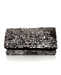Be stunning in sequins. This gorgeous little clutch from BCBGeneration packs a high-shine style with glimmering sequins and shiny nickel hardware. Be stunning in sequins. This gorgeous little clutch from BCBGeneration packs a high-shine style with glimmering sequins and shiny nickel hardware.