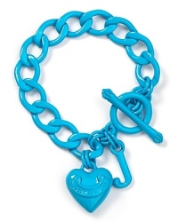 It's electric and eclectic. In a highlighter hue, this charm bracelet from Juicy Couture is a bright way to show your token affection. It's electric and eclectic. In a highlighter hue, this charm bracelet from Juicy Couture is a bright way to show your token affection.