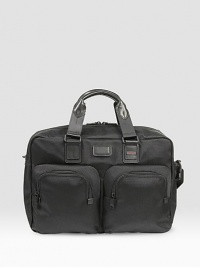 A must-have tote finds versatility as a business case or everyday carry-all in soft, high-performance ballistic nylon. A roomy interior is detailed with leather accents and organizer pockets inside and out. Leather top handles Adjustable, detachable shoulder strap Zip closure Front, back, side zip pockets Interior zip, slip pockets 16W X 11½H X 6½D Imported A must-have tote finds versatility as a business case or everyday carry-all in soft, high-performance ballistic nylon. A roomy interior is detailed with leather accents and organizer pockets inside and out. Leather top handles Adjustable, detachable shoulder strap Zip closure Front, back, side zip pockets Interior zip, slip pockets 16W X 11½H X 6½D Imported