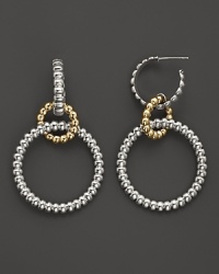 John Hardy Bedeg 18K Gold and Sterling Silver Circle Hoop Drop Earrings John Hardy Bedeg 18K Gold and Sterling Silver Circle Hoop Drop Earrings