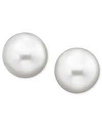 A classic touch that's perfect for every look and every day. Belle de Mer's cultured freshwater pearl studs (9-10 mm) are set in 14k gold. A classic touch that's perfect for every look and every day. Belle de Mer's cultured freshwater pearl studs (9-10 mm) are set in 14k gold.