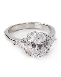 Introduce singular style to your jewel box with this hand cut cubic zirconia ring from Crislu, crafted of sterling silver finished in pure platinum. Introduce singular style to your jewel box with this hand cut cubic zirconia ring from Crislu, crafted of sterling silver finished in pure platinum.