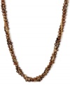 Go for a subtle hint of color. This beautiful necklace features bronze-colored cultured freshwater pearls (6-7 mm) set in 18k gold over sterling silver. Approximate length: 18 inches.