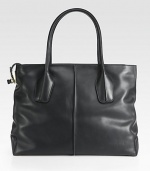 EXCLUSIVELY ONLINE AT SAKS.COM. Stash your essentials in this roomy carryall, crafted from rich, sumptuous leather.Double top handles, 7 drop Top zip closure Protective metal feet One inside zip pocket Fully lined 15¾W X 11½H X 5D Imported