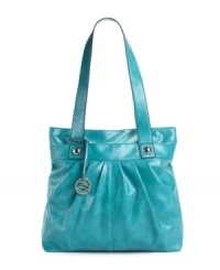 Add a pop of color with this ultra sassy bag by Style&co. A roomy tote silhouette is accented with subtle pleating and polished silvertone hardware for a style too fab to pass by. Add a pop of color with this ultra sassy bag by Style&co. A roomy tote silhouette is accented with subtle pleating and polished silvertone hardware for a style too fab to pass by.