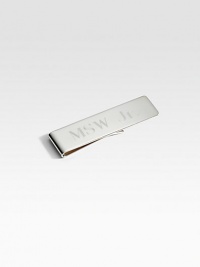 Classic money clip in polished sterling silver. About ¾W X 2¾H Made in SpainFOR PERSONALIZATIONSelect a quantity, then scroll down and click on PERSONALIZE & ADD TO BAG to choose and preview your monogramming options. Please allow 2 weeks for delivery. Classic money clip in polished sterling silver. About ¾W X 2¾H Made in SpainFOR PERSONALIZATIONSelect a quantity, then scroll down and click on PERSONALIZE & ADD TO BAG to choose and preview your monogramming options. Please allow 2 weeks for delivery.