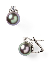 In a cool hue, Majorica's gray pearl earrings are dark, stormy and seriously chic. Slip them in as an alternative to classic whites. In a cool hue, Majorica's gray pearl earrings are dark, stormy and seriously chic. Slip them in as an alternative to classic whites.