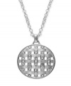Reflective perfection. Charter Club's trendy style features a glass disc pendant set in silver tone mixed metal. Approximate length: 18 inches + 2-inch extender. Approximate drop: 2 inches.