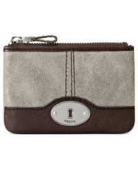 Change things up with this mod metaalic coin purse from Fossil that showcases ultra-soft suede in a vintage-inspired design. Compact yet equipped to safely stow coins, cash and mini must-haves, it slips into almost any handbag without a worry. Change things up with this mod metaalic coin purse from Fossil that showcases ultra-soft suede in a vintage-inspired design. Compact yet equipped to safely stow coins, cash and mini must-haves, it slips into almost any handbag without a worry.