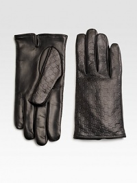 An icon-fit, winter essential rendered in signature microguccisima and smooth leather lined with cashmere for superior warmth.Cashmere liningLeatherDry cleanMade in Italy An icon-fit, winter essential rendered in signature microguccisima and smooth leather lined with cashmere for superior warmth.Cashmere liningLeatherDry cleanMade in Italy