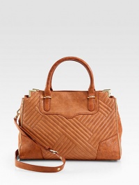 A tote made from irresistibly supple leather, perfect for those who love texture.Double top handles, 5 dropDetachable, adjustable shoulder strap, 24½ dropSnap closureProtective metal feetTwo inside zip pocketsTwo inside open pocketsCotton lining13½W X 10H X 5DImported A tote made from irresistibly supple leather, perfect for those who love texture.Double top handles, 5 dropDetachable, adjustable shoulder strap, 24½ dropSnap closureProtective metal feetTwo inside zip pocketsTwo inside open pocketsCotton lining13½W X 10H X 5DImported