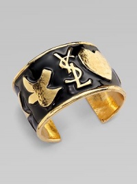 An iconic piece accented in glossy enamel. EnamelGoldtoneDiameter, about 2¼Slip-on styleMade in Italy An iconic piece accented in glossy enamel. EnamelGoldtoneDiameter, about 2¼Slip-on styleMade in Italy
