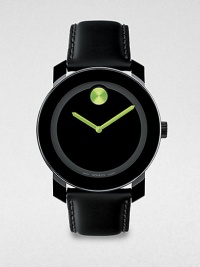 A sleek and modern timepiece designed with a minimalist style, definitive green detail and Swiss quartz precision.Round bezelQuartz movementWater resistant to 3ATMStainless steel case: 42mm(1.65)Leather strapImported A sleek and modern timepiece designed with a minimalist style, definitive green detail and Swiss quartz precision.Round bezelQuartz movementWater resistant to 3ATMStainless steel case: 42mm(1.65)Leather strapImported