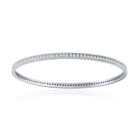 Sterling Silver Simulated Diamond Bangle Sterling Silver Simulated Diamond Bangle