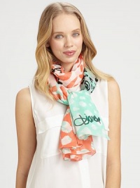 A supremely comfortable style with a colorful abstract print. 70% silk/30% cottonAbout 40 X 70Dry cleanImported A supremely comfortable style with a colorful abstract print. 70% silk/30% cottonAbout 40 X 70Dry cleanImported