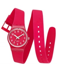Berry beautiful: wrap your wrists in the lovely color of this silicone strap Pink Berry watch by Swatch. Berry beautiful: wrap your wrists in the lovely color of this silicone strap Pink Berry watch by Swatch.