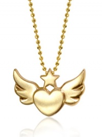 Alex Woo Little Rock Star Heart with Yellow Wings Pendant Necklace Alex Woo Little Rock Star Heart with Yellow Wings Pendant Necklace