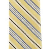 Haggar Men's Washable Satin Stripe Tie, Yellow, One Size