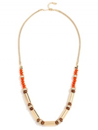 GUESS Coral-Colored and Gold-Tone Beaded Neckl, GOLD GUESS Coral-Colored and Gold-Tone Beaded Neckl, GOLD