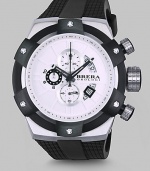 The 48mm Supersportivo comes with a signature brushed steel case, signature 11mm crown and full chronograph function, highlighting its' attention to quality and detail.Round bezelQuartz movementThree-eye chronograph functionalityWater resistant to 10 ATMStainless steel case: 48mm (1.89)Second handRubber bandMade in Italy