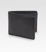 Simple, yet sophisticated, classic wallet designed in richly, textured leather.One billfold compartmentSix card slotsLeather4¾W x 4H x 5DImported