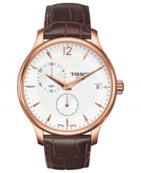 Add a vintage touch to your look with the subtle details on this Tradition watch from Tissot. Add a vintage touch to your look with the subtle details on this Tradition watch from Tissot.