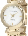 Anne Klein Women's 10/9794MPGB Diamond Dial Gold-Tone Chain Bracelet Watch