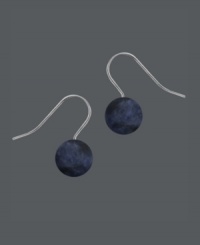 All it takes is a drop of color to polish your look. Earrings by Avalonia Road feature sodalite beads (10 mm) in a sterling silver setting. A simple fix to add snap to your look. Approximate drop: 3/4 inch.