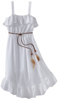 Ruby Rox Kids Girls 7-16 Gauze Dress, White, Large Ruby Rox Kids Girls 7-16 Gauze Dress, White, Large