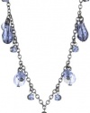 1928 Jewelry Midnight Blues Cluster Beads with Crystals Necklace