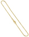 BDAGP002 14 KT Gold Over Sterling Silver Vermeil 1.5mm Rope Chain 9 10 inch Anklet