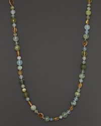 Multi-hued aquamarine pairs perfectly with amethyst in this endless beaded necklace from Lara Gold for LTC. Multi-hued aquamarine pairs perfectly with amethyst in this endless beaded necklace from Lara Gold for LTC.