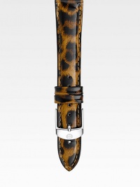 Polished patent leather strap makes a striking addition to your Michele watch. Fits the 18mm Deco and CSX36 collections Leather Buckle closure Floral, Cheetah Glitter, Leopard Glitter and Cheetah: Made in USA Dark Patchwork: Made in France Polished patent leather strap makes a striking addition to your Michele watch. Fits the 18mm Deco and CSX36 collections Leather Buckle closure Floral, Cheetah Glitter, Leopard Glitter and Cheetah: Made in USA Dark Patchwork: Made in France