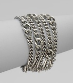 An edgy take on elegance, five sterling silver chains make a statement.Sterling silver Length, about 7¼ Imported