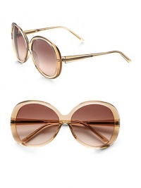 Be bold in this over-sized design in glossy resin. Available in black with smoke gradient lens or light cognac with brown gradient lens. Signature temples100% UV protectionMade in Italy Be bold in this over-sized design in glossy resin. Available in black with smoke gradient lens or light cognac with brown gradient lens. Signature temples100% UV protectionMade in Italy