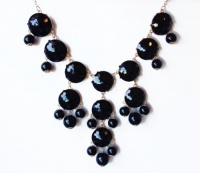 Color Bubble BIB Statement Fashion Necklace - Black Color Bubble BIB Statement Fashion Necklace - Black