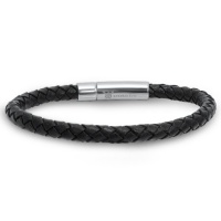 Oxford Ivy Braided Black Leather Mens Bracelet 6 mm 8 1/2 inches with Locking Stainless Steel Clasp Oxford Ivy Braided Black Leather Mens Bracelet 6 mm 8 1/2 inches with Locking Stainless Steel Clasp
