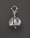 Inspired by Zen philosophy, this polished sterling silver Raja meditation bell from Paul Morelli is set with amethyst and black spinel.