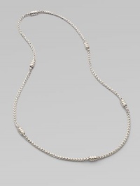 A intricately woven piece accented periodically with oblong station beads. Sterling silver Length, about 24 Imported A intricately woven piece accented periodically with oblong station beads. Sterling silver Length, about 24 Imported