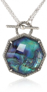 Judith Jack Blue Maldives Sterling Silver, Blue Abalone and Marcasite Convertible Necklace Judith Jack Blue Maldives Sterling Silver, Blue Abalone and Marcasite Convertible Necklace