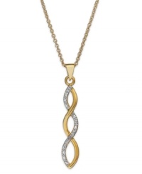 Eternally stylish. Victoria Townsend's sparkling infinity-shaped pendant is a must for your collection. Crafted in 18k gold over sterling silver with sparkling diamond accents. Approximate length: 18 inches. Approximate drop length: 1 inch. Approximate drop width: 1/4 inch. Eternally stylish. Victoria Townsend's sparkling infinity-shaped pendant is a must for your collection. Crafted in 18k gold over sterling silver with sparkling diamond accents. Approximate length: 18 inches. Approximate drop length: 1 inch. Approximate drop width: 1/4 inch.