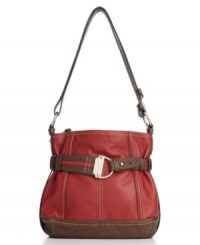 Buckle up and get on board this season with Tignanelllo's soft cinch double-entry hobo bag featuring contrast colors and silhouette-enhancing stitching. The strap is extra long so you can wear it crossbody style. Buckle up and get on board this season with Tignanelllo's soft cinch double-entry hobo bag featuring contrast colors and silhouette-enhancing stitching. The strap is extra long so you can wear it crossbody style.
