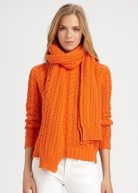 This sumptuously soft cotton-cashmere scarf is a vibrant accent to brighten cloudy days.About 12 X 74Cotton/cashmereHand washImported This sumptuously soft cotton-cashmere scarf is a vibrant accent to brighten cloudy days.About 12 X 74Cotton/cashmereHand washImported