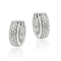 Sterling Silver Diamond Accent Huggies Hoop Earrings Sterling Silver Diamond Accent Huggies Hoop Earrings