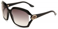 Gucci Women's 3110/S Rectangle Sunglasses,Shiny Black Frame/Grey Gradient Lens,One Size Gucci Women's 3110/S Rectangle Sunglasses,Shiny Black Frame/Grey Gradient Lens,One Size
